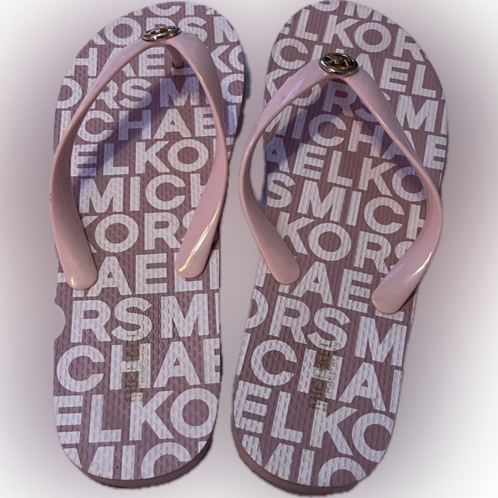 Michael Kors Blush Logo Flip Flops